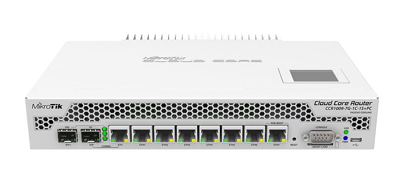 CCR1009-7G-1C-PC Router Mikrotik 7 Port 1GE, 1xSFP/GE Combo port