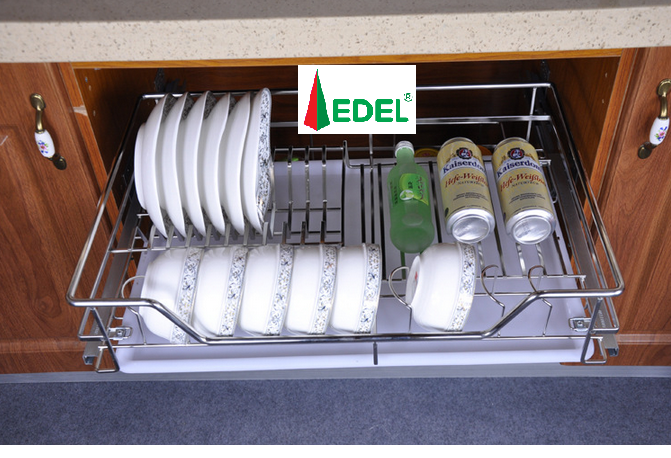 Ngăn Kéo Để Bát Edel SP01.600 Đĩa Nan Vuông Cao Cấp Inox 304 Giảm Chấn