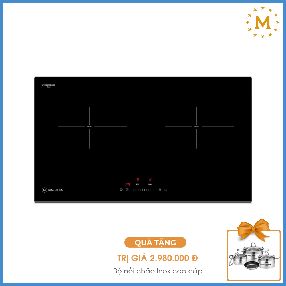 Bếp Kính Âm 2 Điện Malloca MH-732 RN