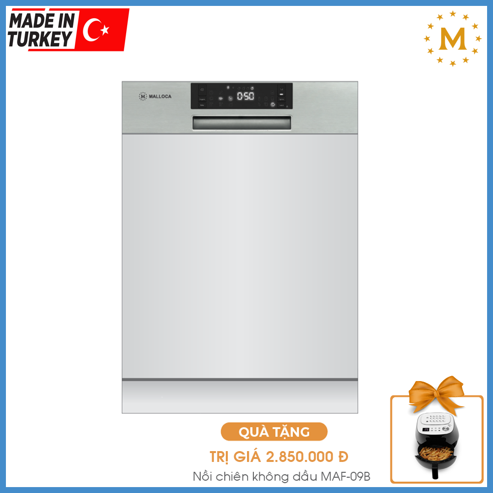 Máy Rửa Chén Bán Âm Malloca MDW14-S08SI