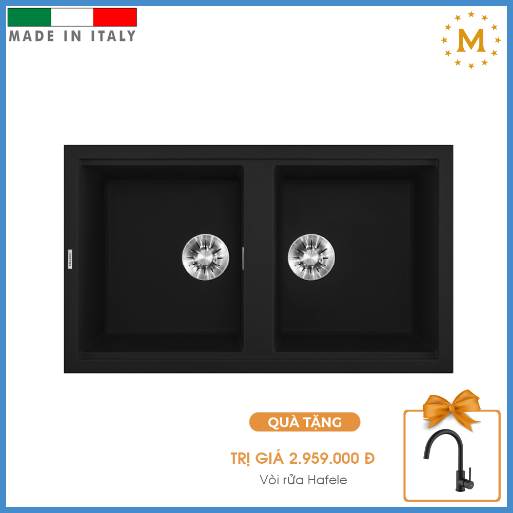 Chậu Rửa Đá Granite Nano Malloca Black K-45086