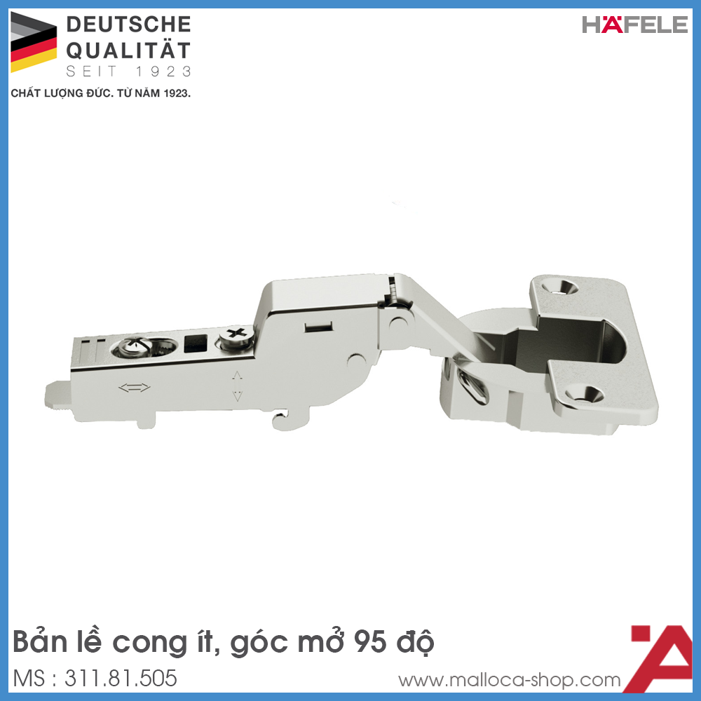 Bản Lề Trùm Nửa Metalla A 95º Cho Cửa Dày Hafele 311.81.505
