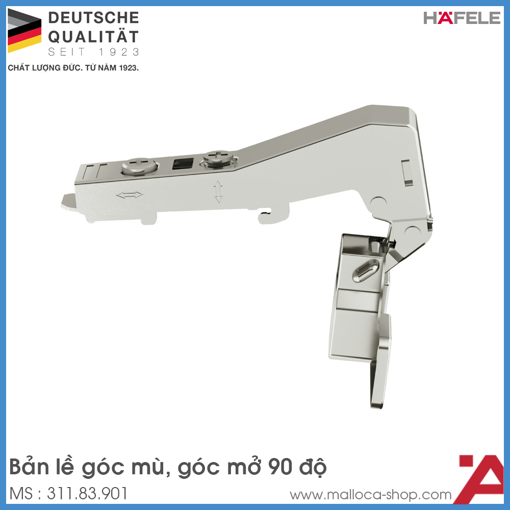 Bản Lề Tủ Metalla A 90º Góc Mù Hafele 311.83.901