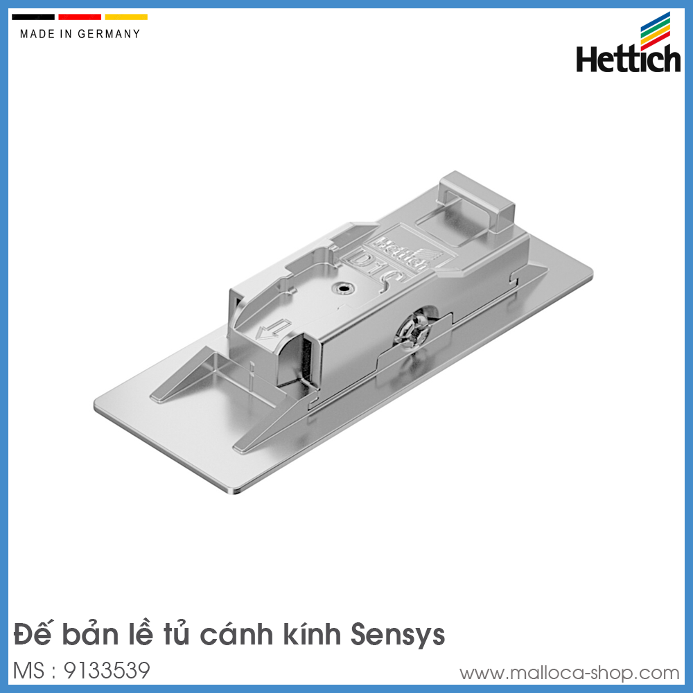 Đế Bản Lề Tủ Cánh Kính Sensys Hettich 9133539