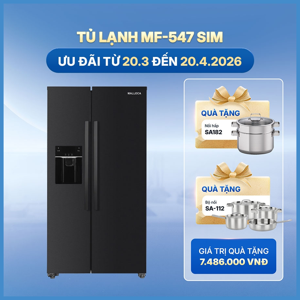 Tủ Lạnh Side By Side Malloca MF-547 SIM