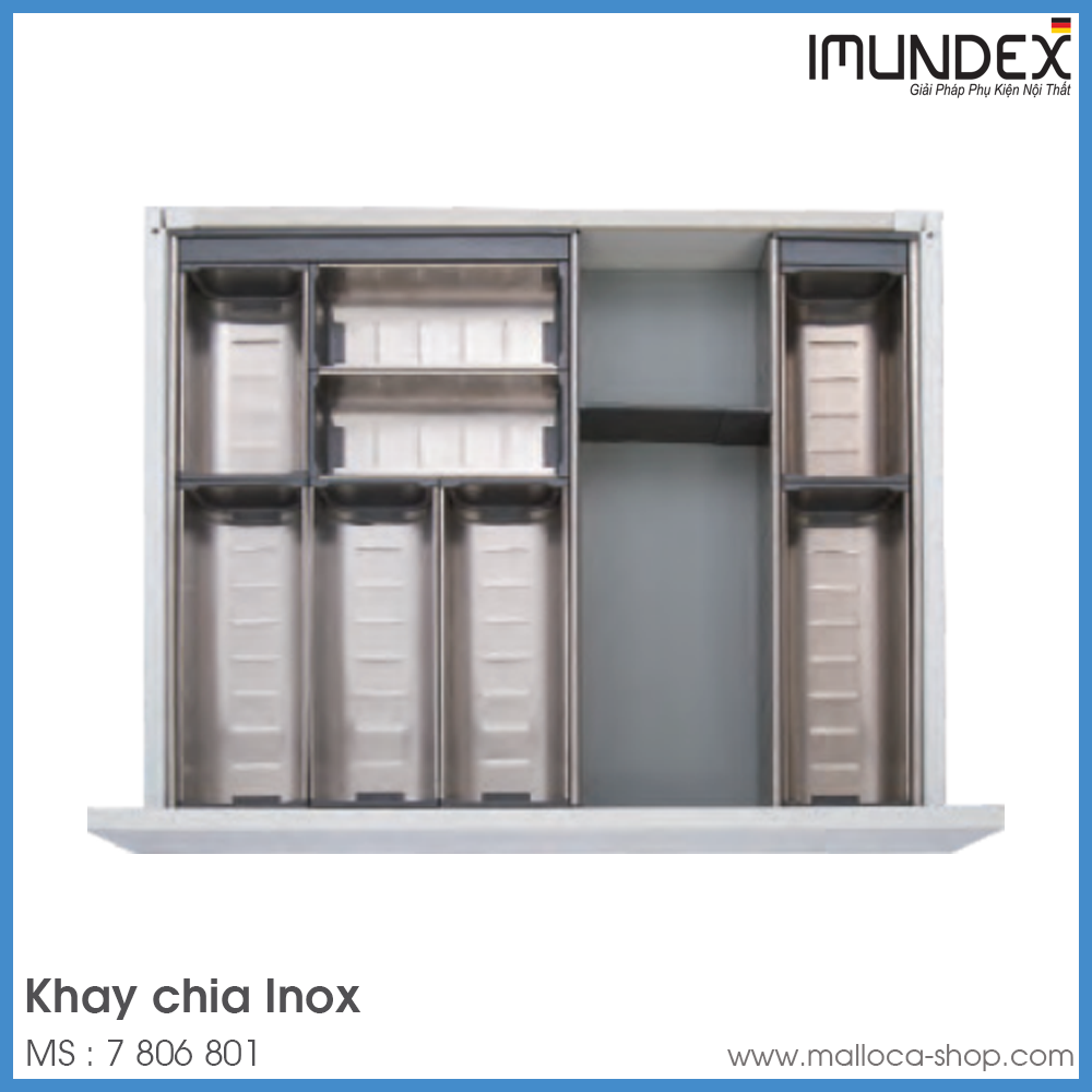 Bộ Khay Chia Tủ Inox Imundex 7 806 801