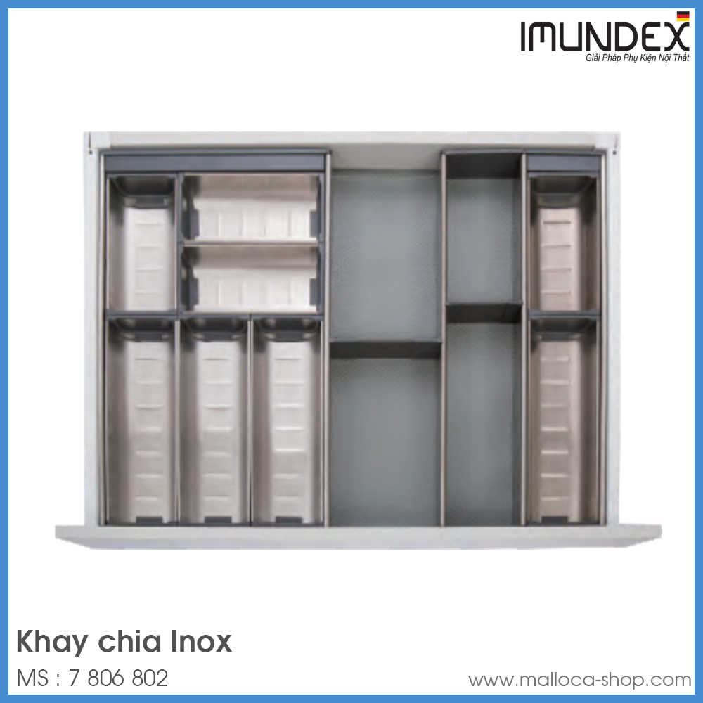 Bộ Khay Chia Tủ Inox Imundex 7 806 802