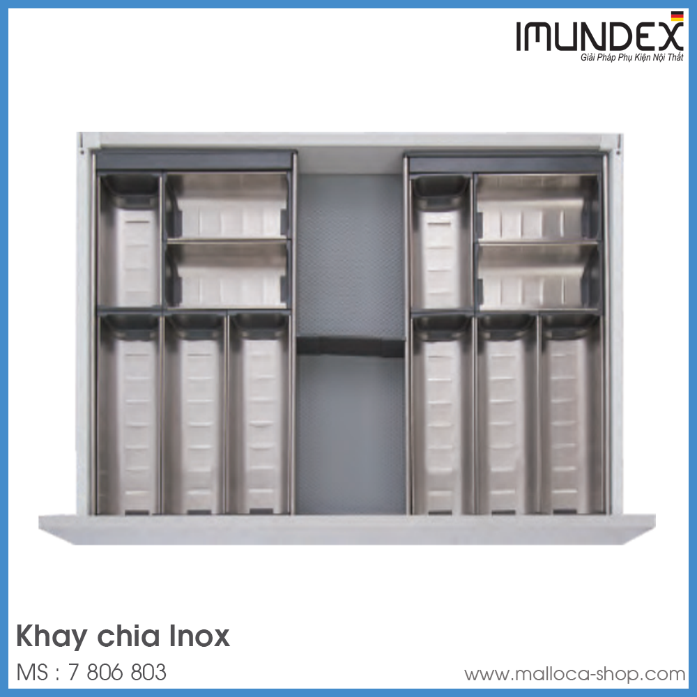 Bộ Khay Chia Tủ Inox Imundex 7 806 803