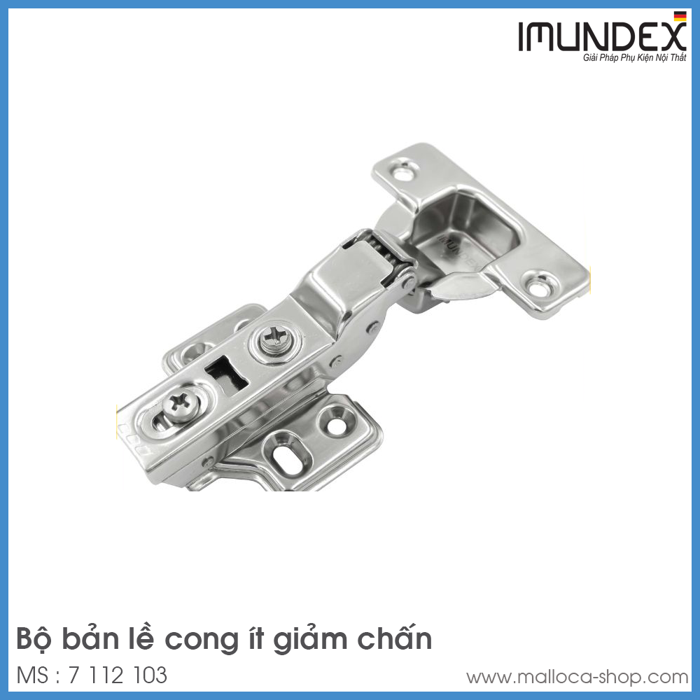 Bộ Bản Lề Trùm Nửa Giảm Chấn 105° Imundex 7 112 103