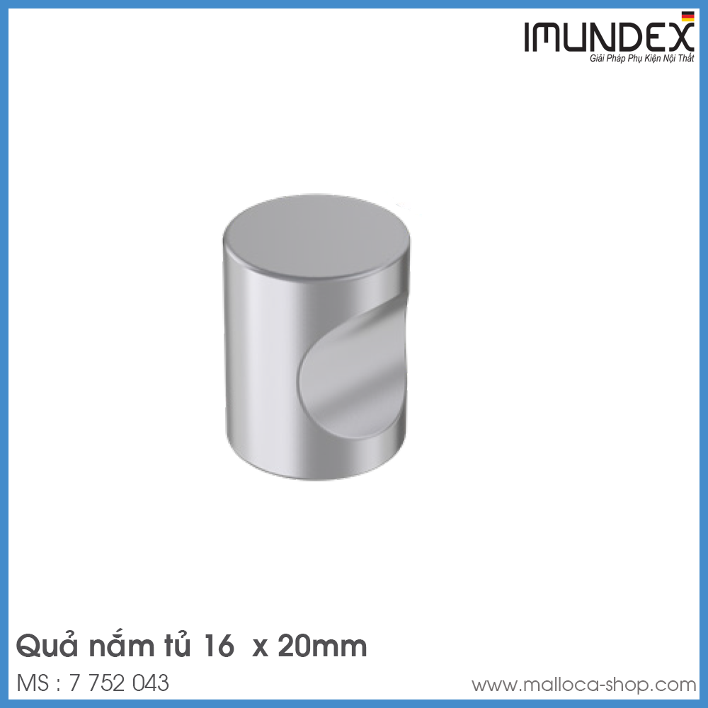Quả Nắm Tủ Nhôm Mờ Imundex 7 752 043