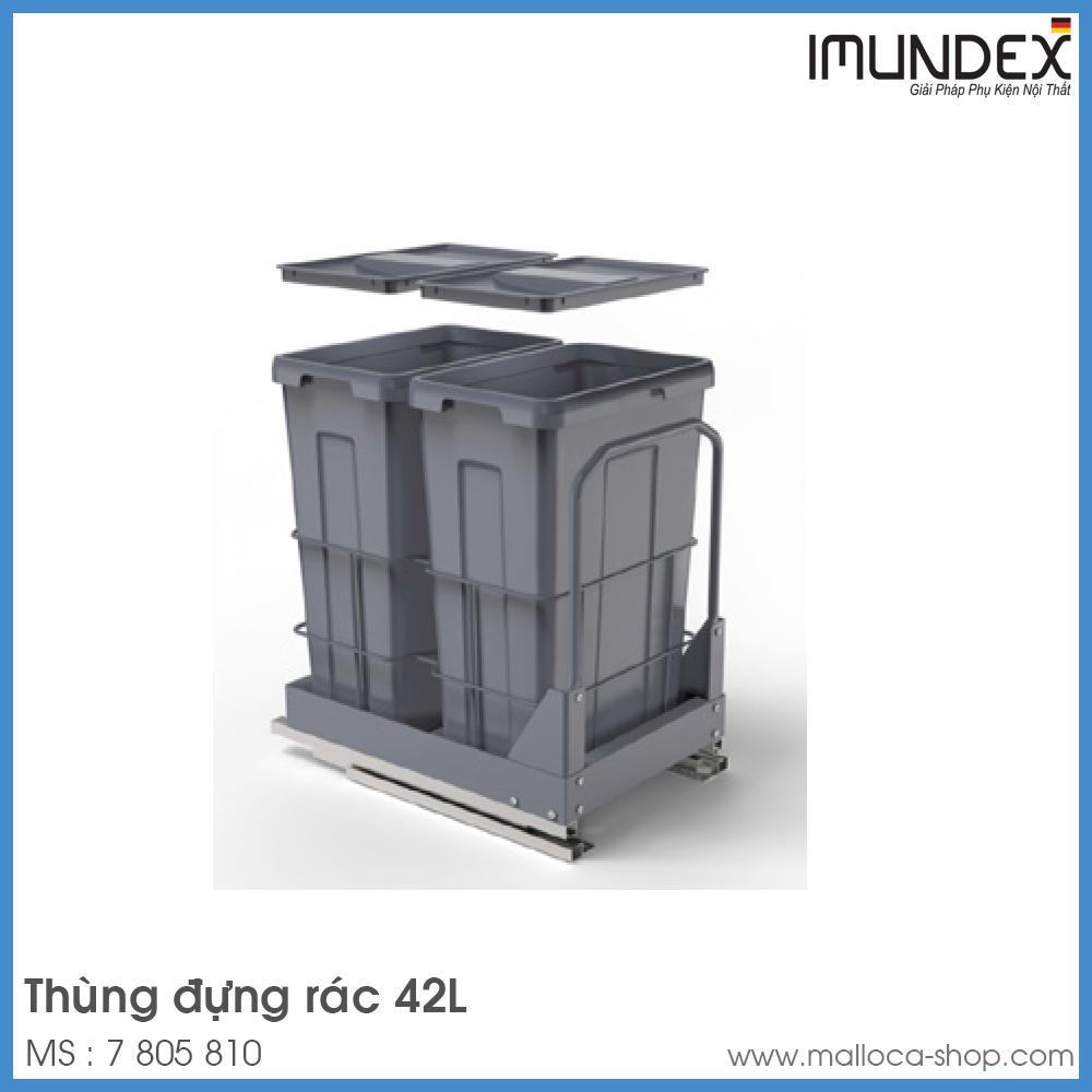 Thùng Đựng Rác 42L Imundex 7 805 810