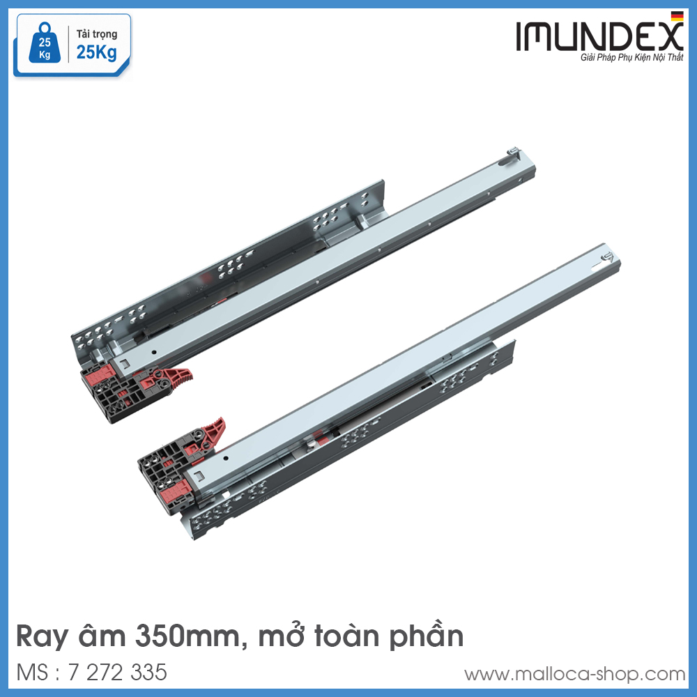 Ray Âm 350mm Giảm Chấn Mở Toàn Phần Imundex 7 272 335