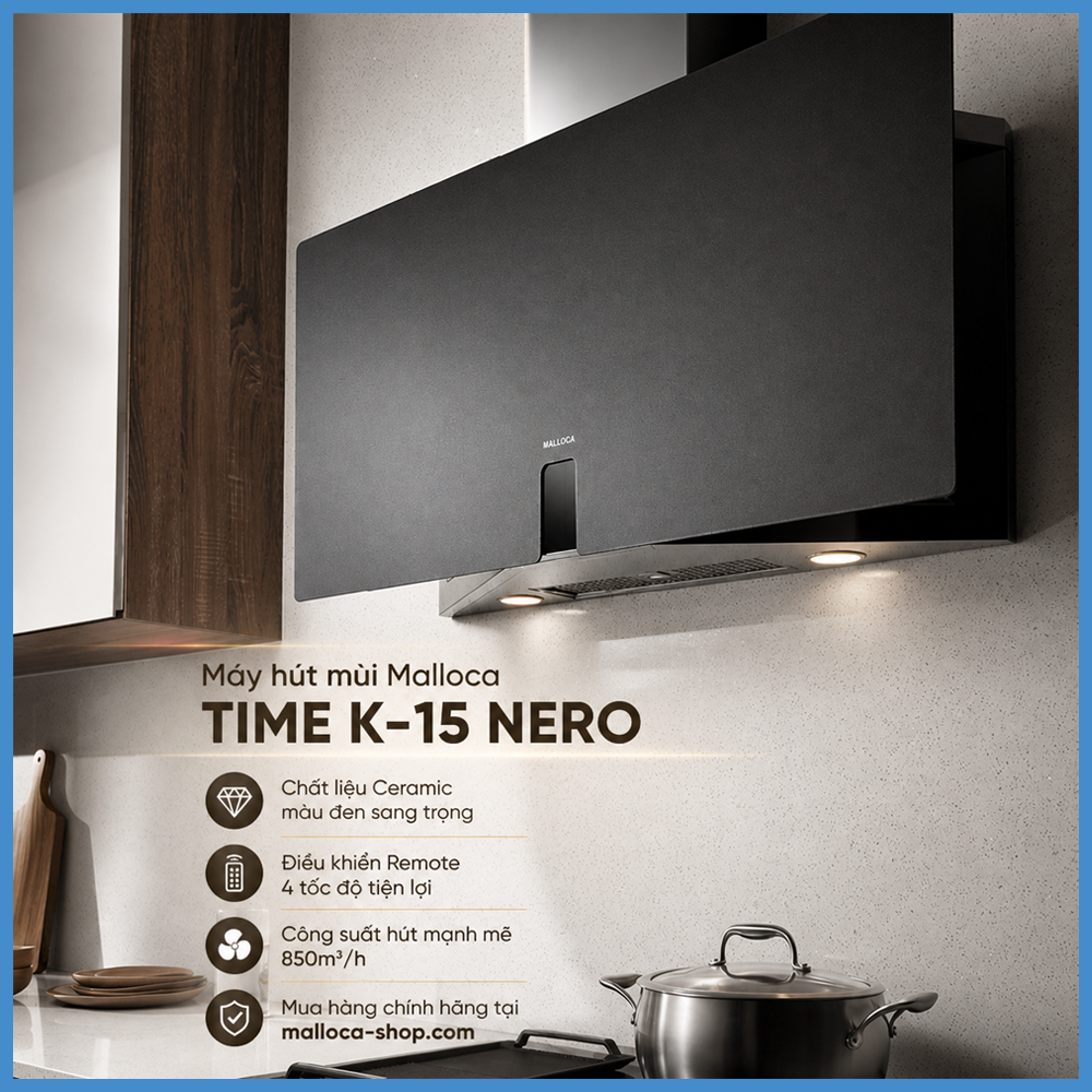 Máy Hút Mùi Malloca TIME K-15 NERO