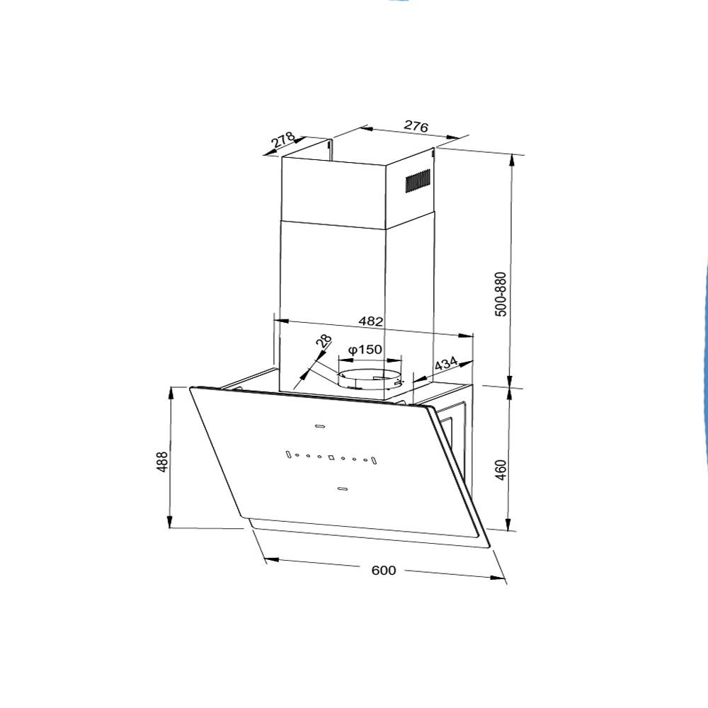 Máy Hút Mùi Áp Tường Malloca MC-60GTC
