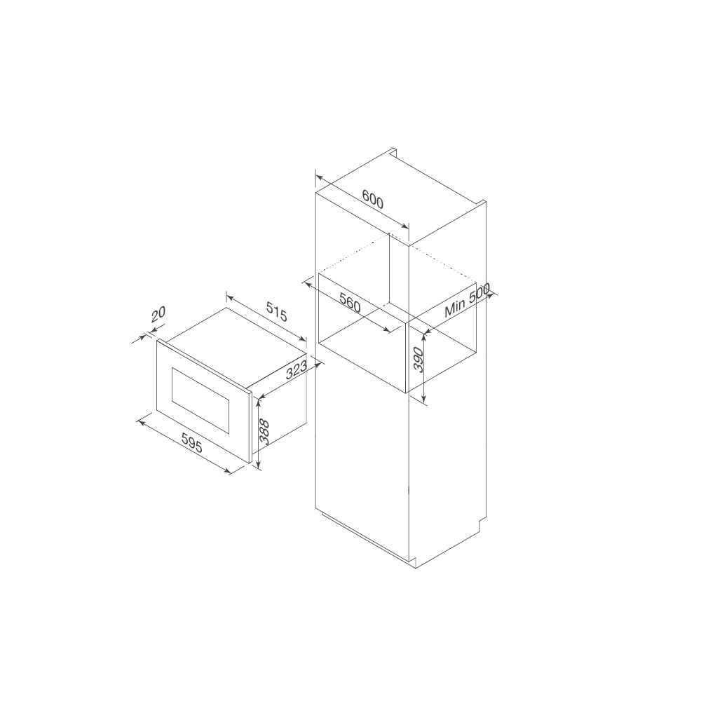 Lò Vi Sóng Âm Tủ Malloca MW-820 ECO