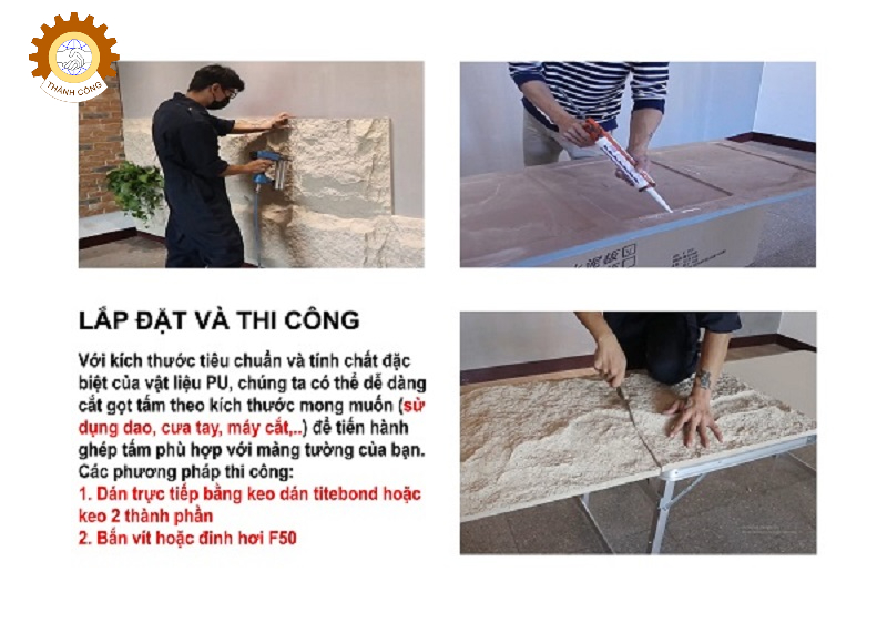 Hướng dẫn lắt đặt và thi công tấm ốp tường pu foam giả đá