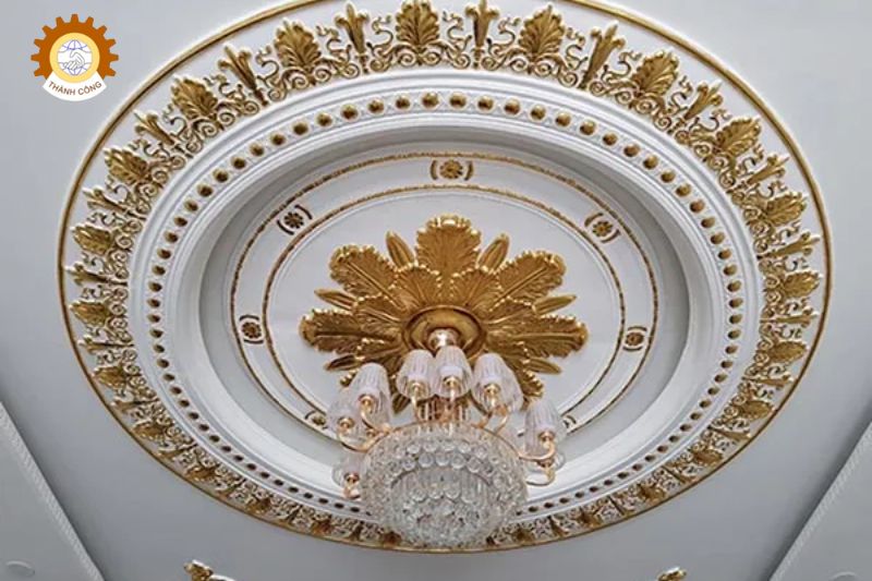 Mâm trần thạch cao mạ vàng