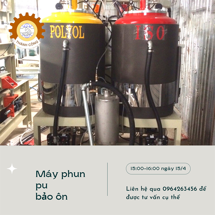 Máy phun pu bảo ôn cải tiến mới nâng cao chất lượng làm việc