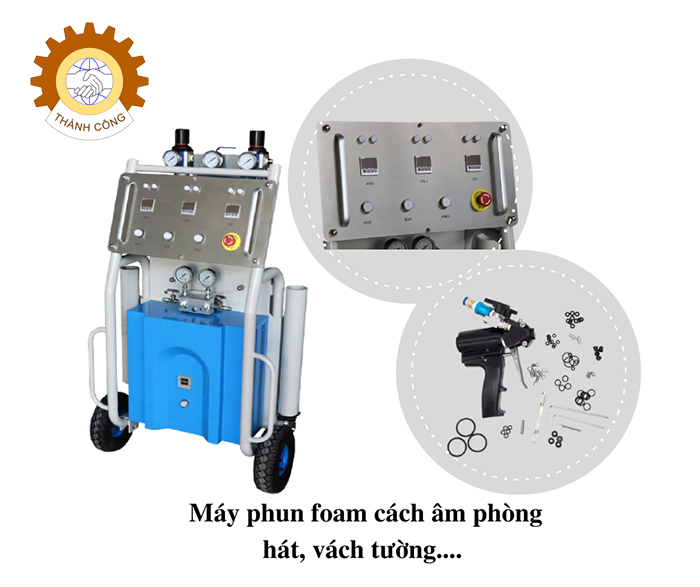 Máy phun foam pu đổ mút xốp cách âm