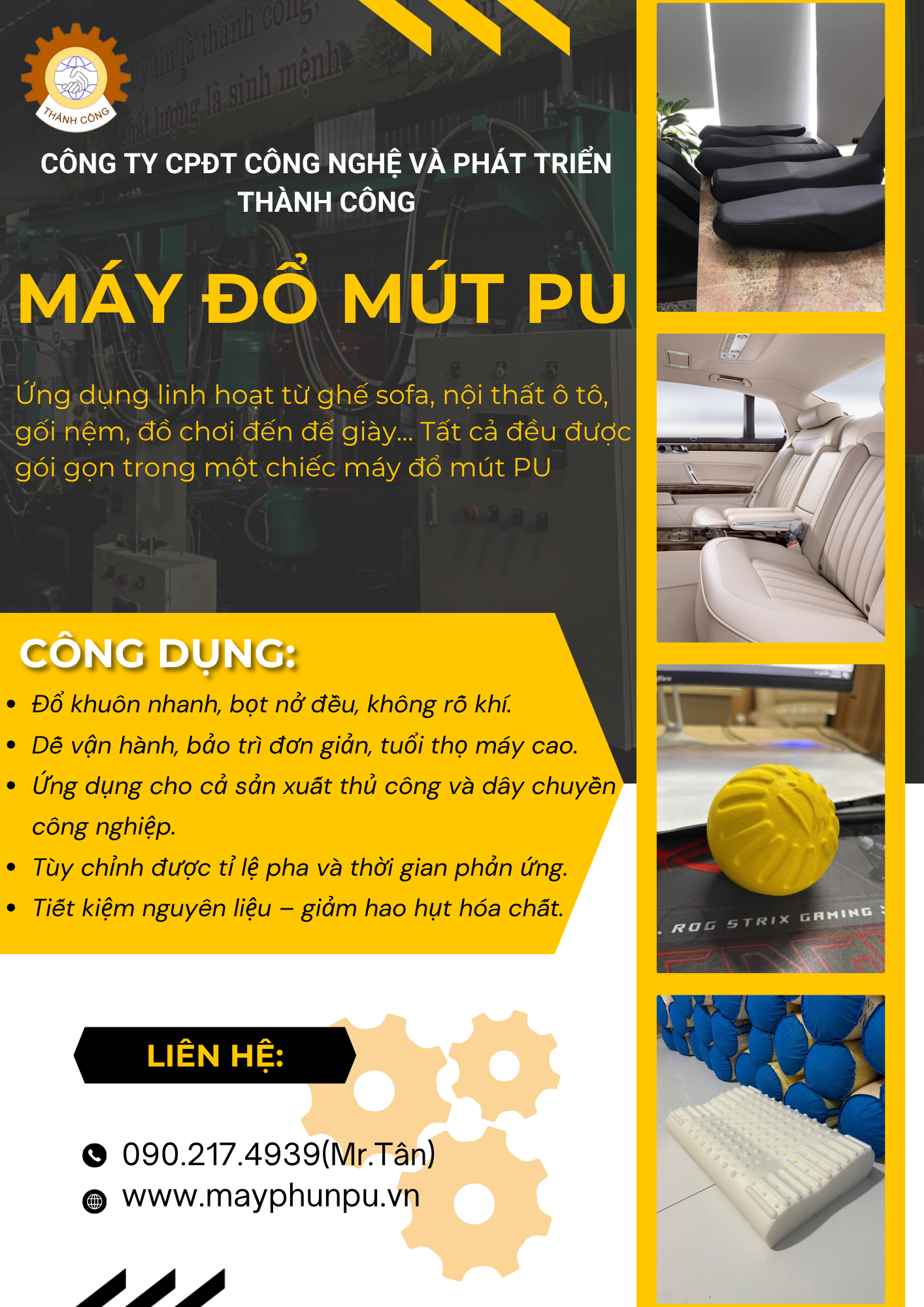 Máy Đổ Mút PU - Giải Pháp Đổ Foam Chính Xác, Ổn Định