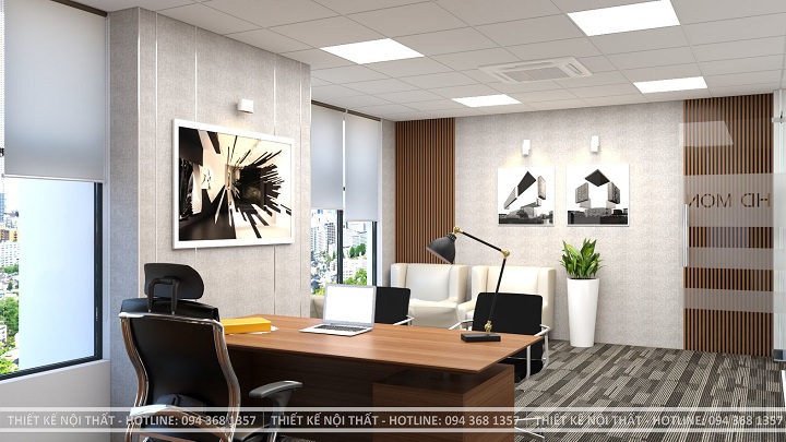 Thiết kế nội thất văn phòng tại phòng lãnh đạo cần được tiến hành tỉ mỉ, cẩn thận nhất có thể.
