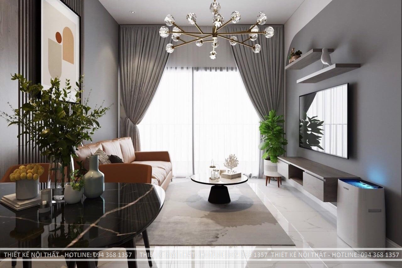 thiết kế nội thất căn hộ chung cư phòng khách