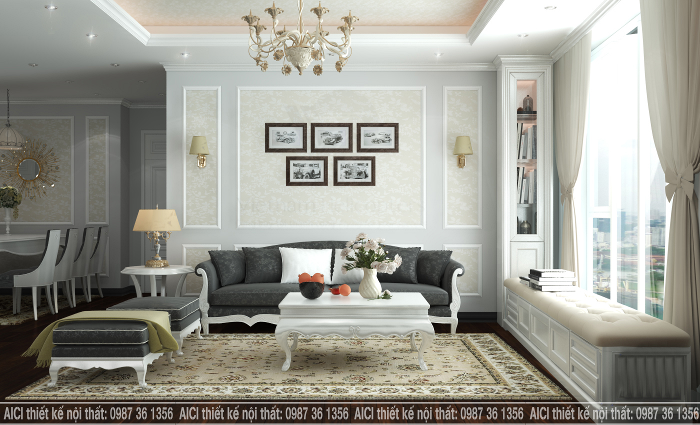 Phong cách tân cổ điển cũng nằm trong danh sách những phong cách thiết kế chung cư được tham khảo nhiều nhất.