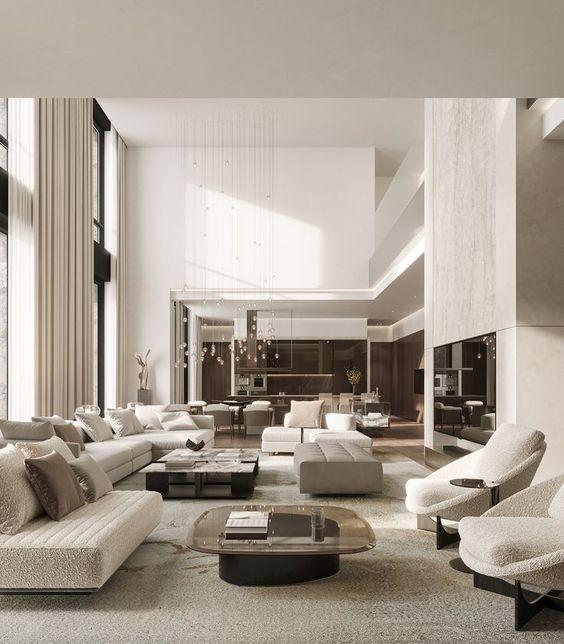  tường đá với gam màu trung tính tạo ra một “bức đệm’’ cho đồ nội thất