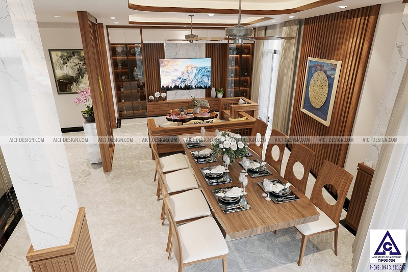 Thiết kế nội thất nhà phố Anh Học tại Hoài Đức - Hà Nội