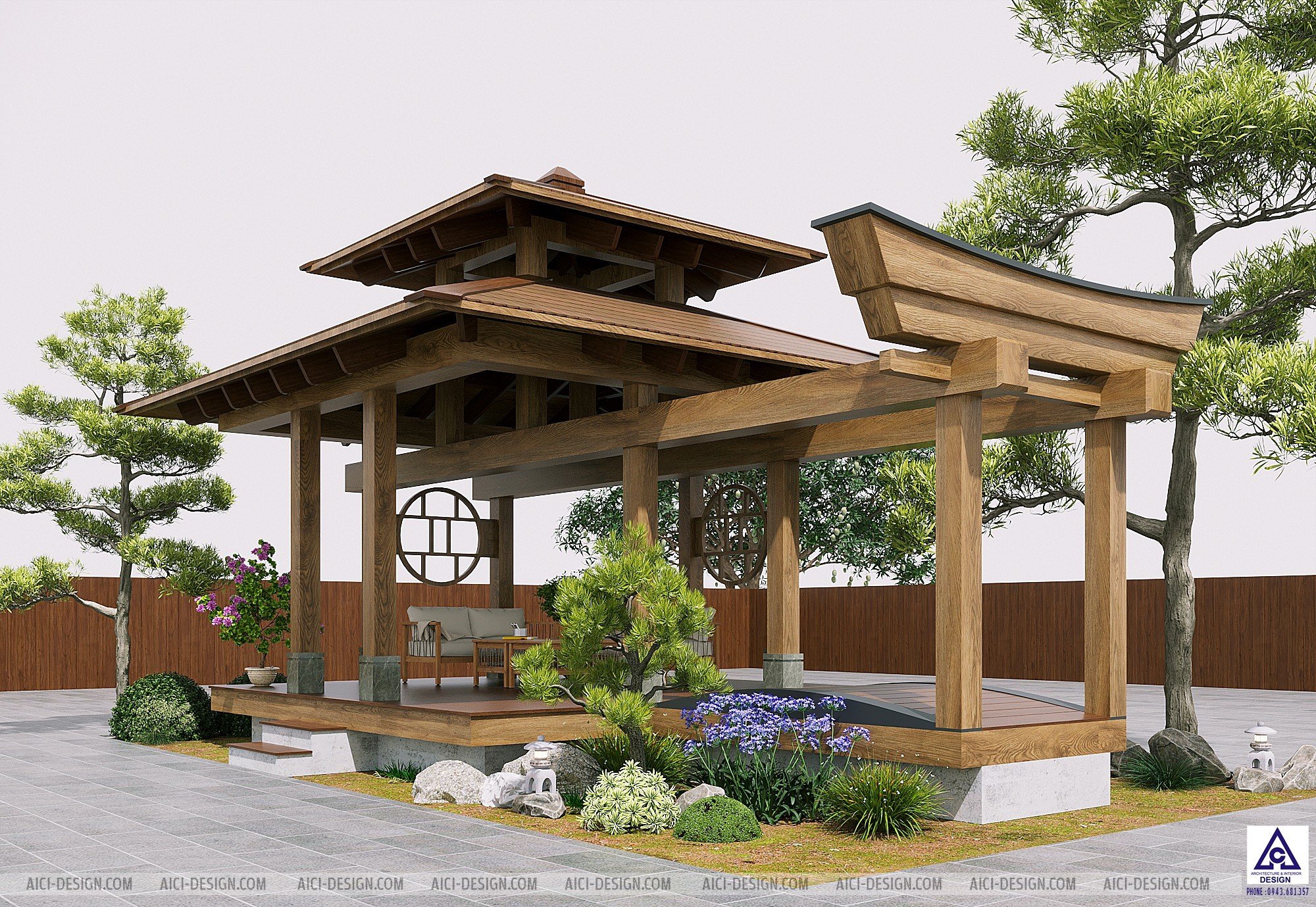 nhà gỗ thưởng trà