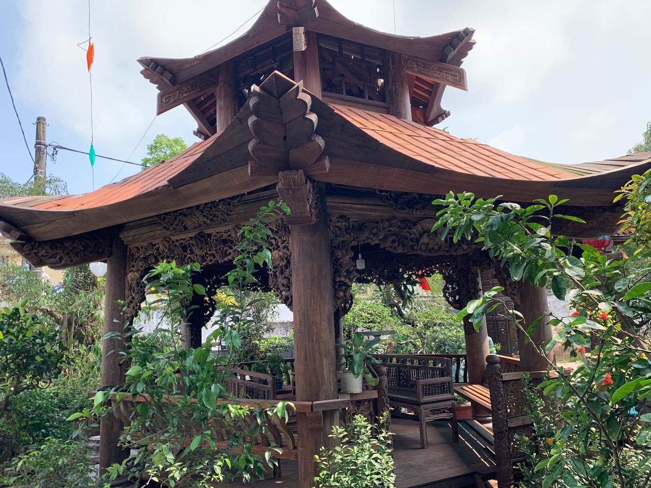 Mẫu chòi lục giác cổ truyền truyền thống đẹp