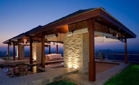 Kiến trúc nhà chòi gỗ sân vườn cảnh quan