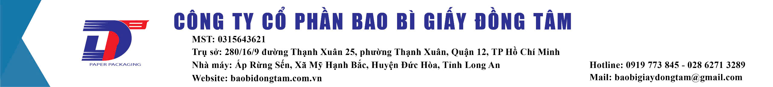 CÔNG TY CỔ PHẦN BAO BÌ GIẤY ĐỒNG TÂM