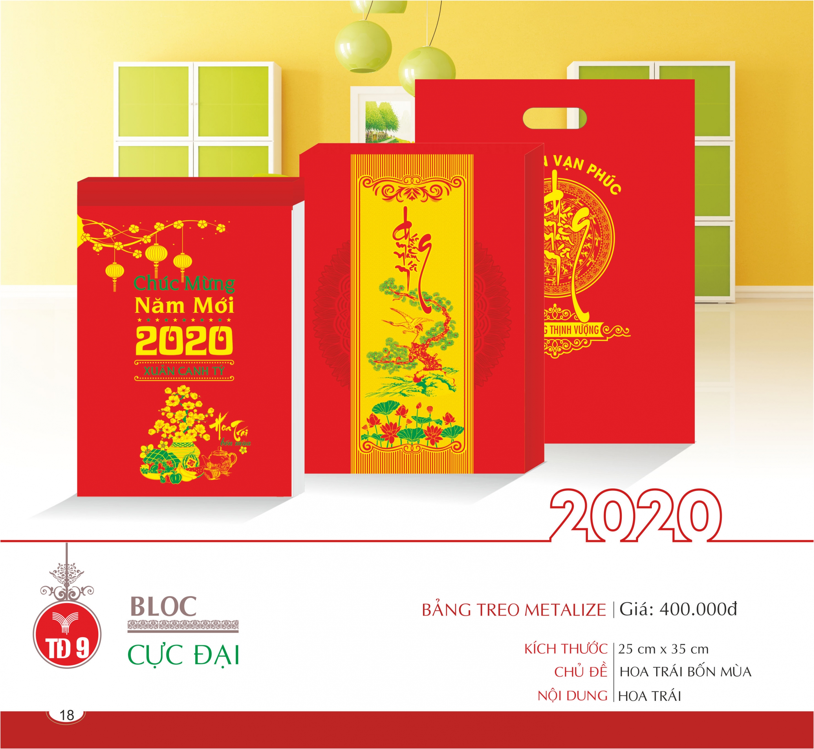 Lịch Block Cực Đại bảng treo Metalize