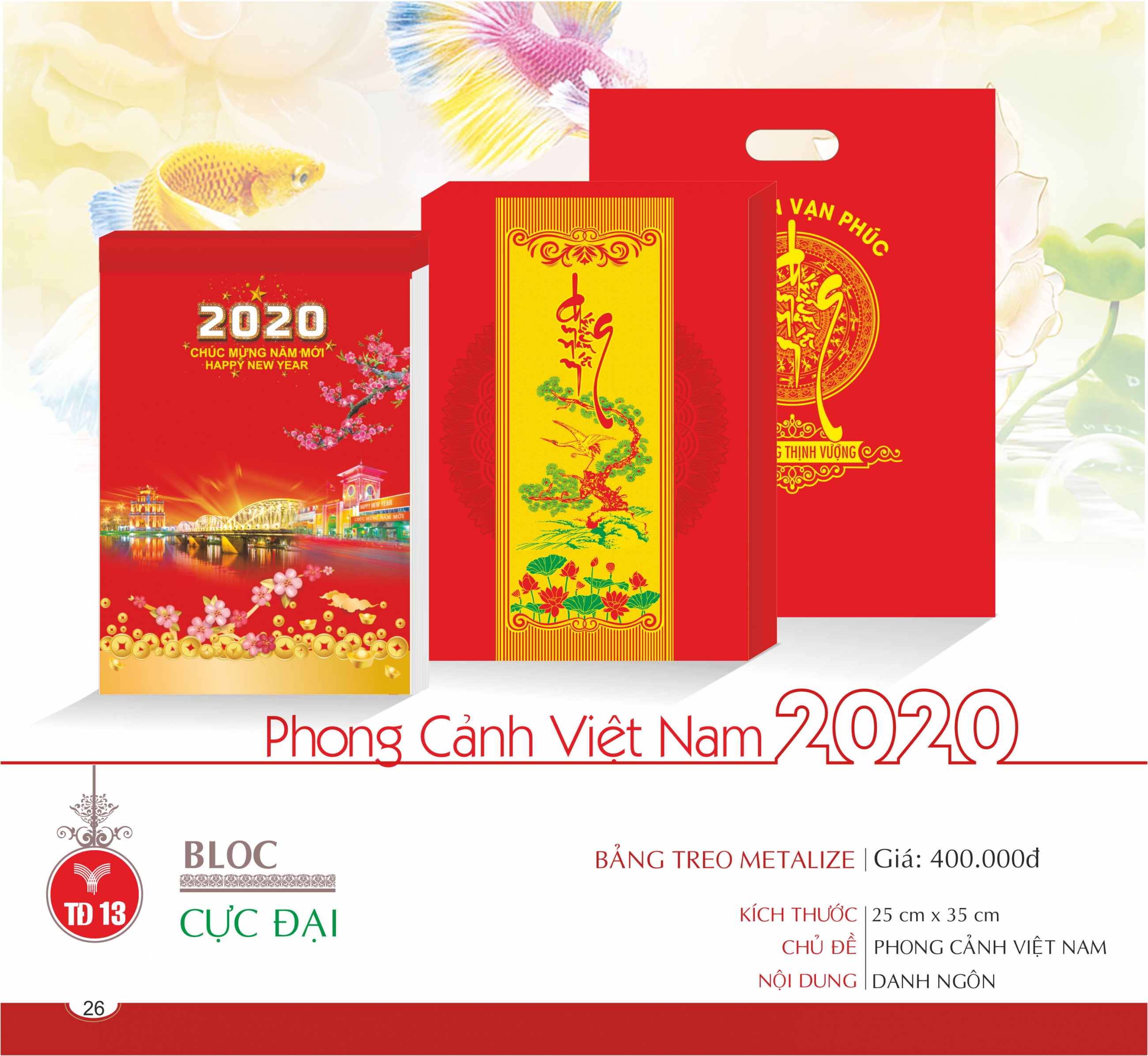 Lịch Block Cực Đại bảng treo Metalize