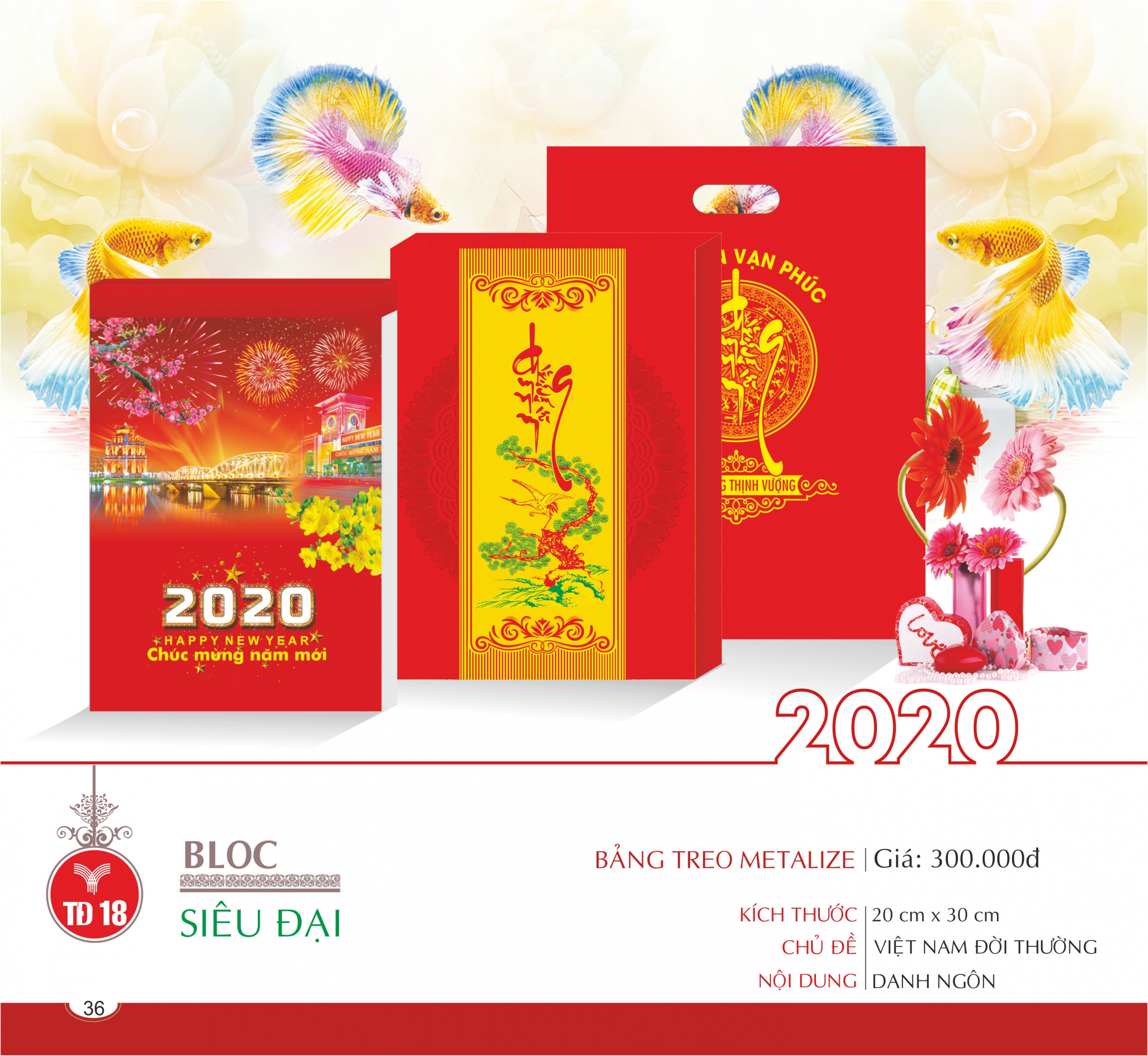 Lịch Block Siêu Đại bảng treo Metalize