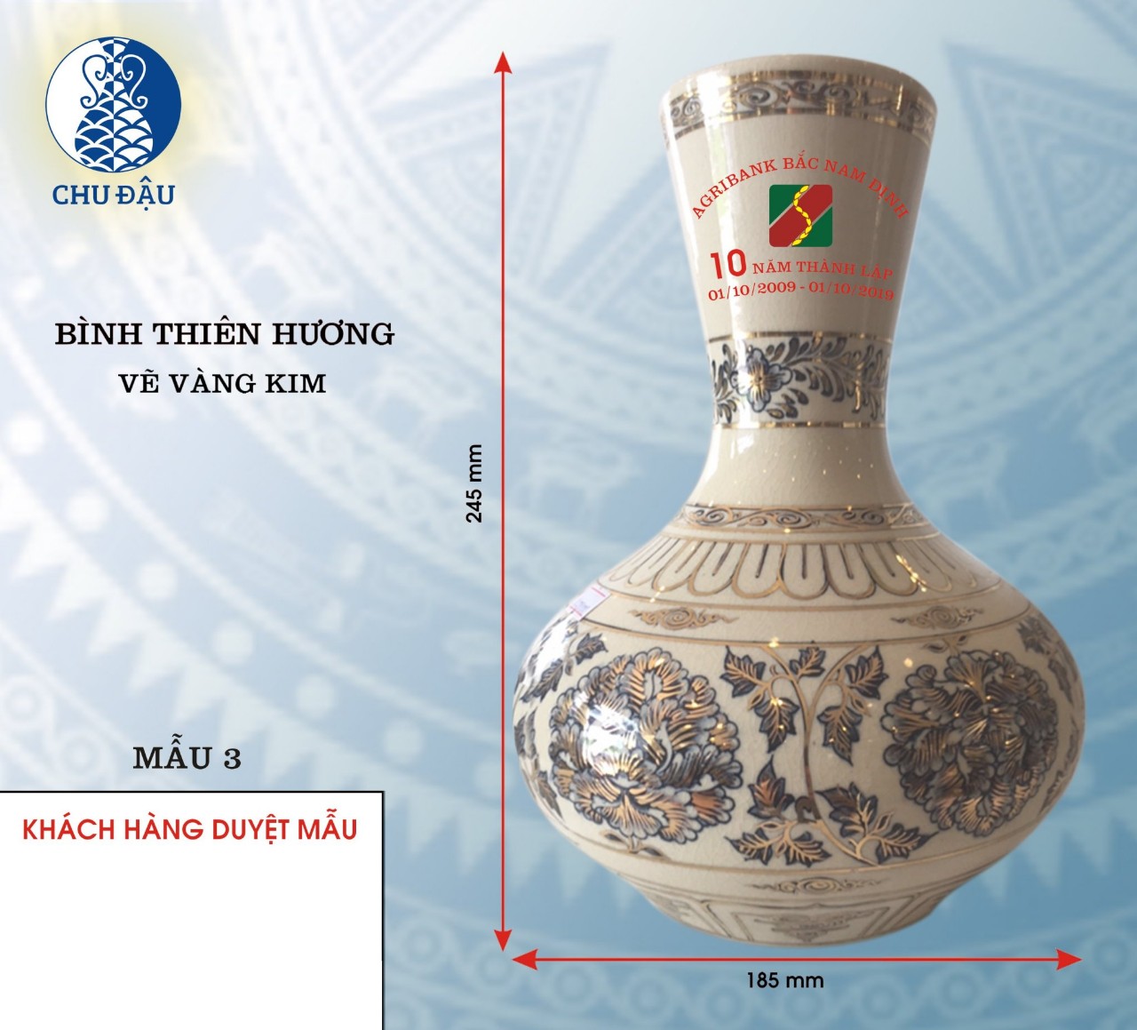 Bình Thiên Hương Vẽ Vàng