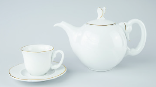 Bộ trà Minh Long Hồng-Hạc Viền chỉ vàng