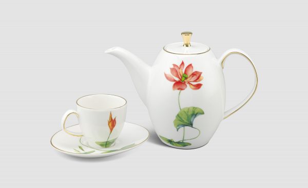 Bộ trà Minh Long Viền Chỉ Vàng Hương Sen