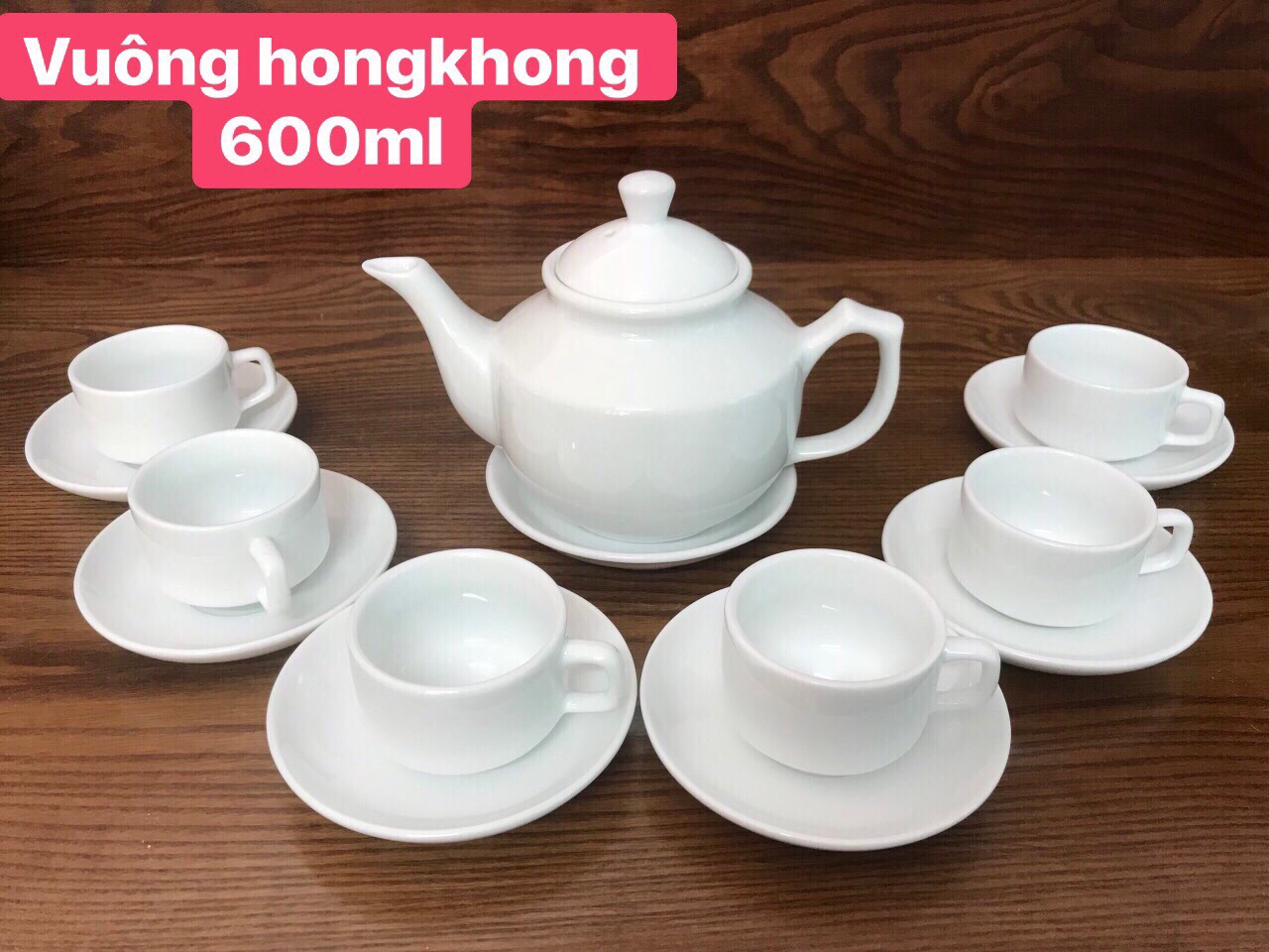 Bộ ấm chén vuông HongKong 650ml