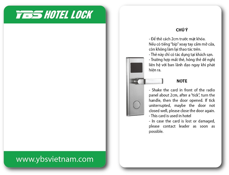 Thẻ cứng khách sạn YBS Hotel
