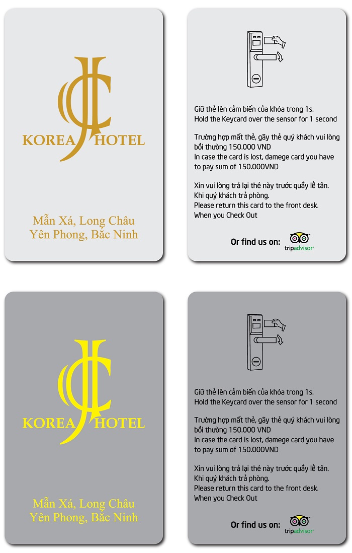 Thẻ cứng khách sạn Korea
