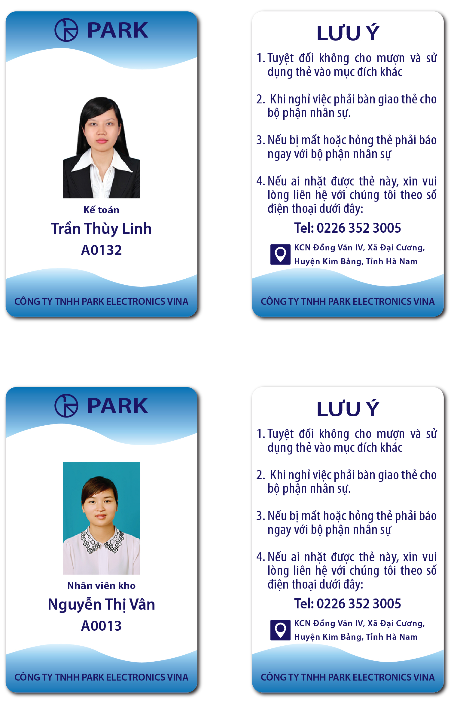 Thẻ nhân viên Park Electronics