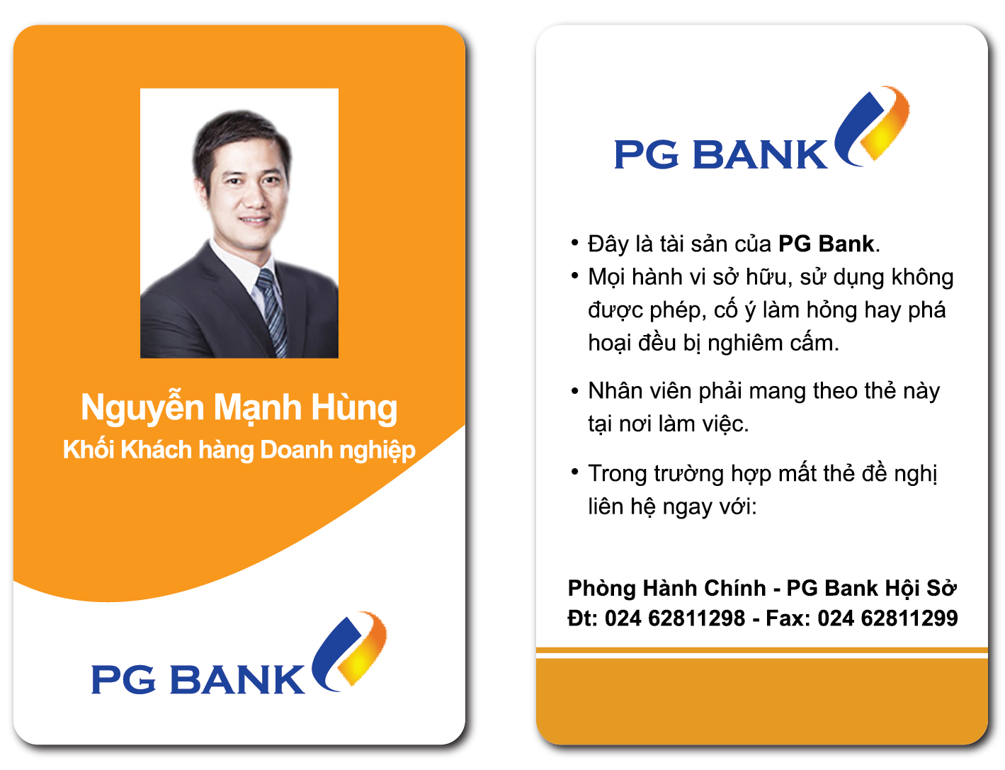 Thẻ nhân viên PG bank