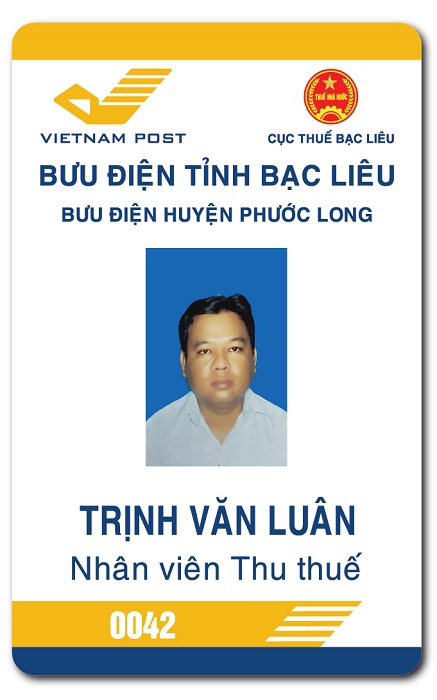 Thẻ nhân viên Bưu điện Bạc Liêu