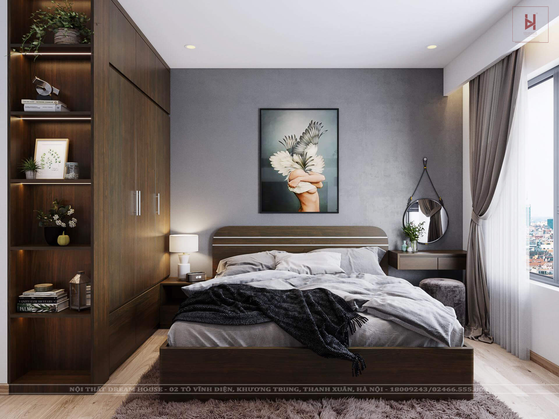 Thiết Kế Nội Thất Phòng Ngủ Master Chung Cư 23 Duy Tân