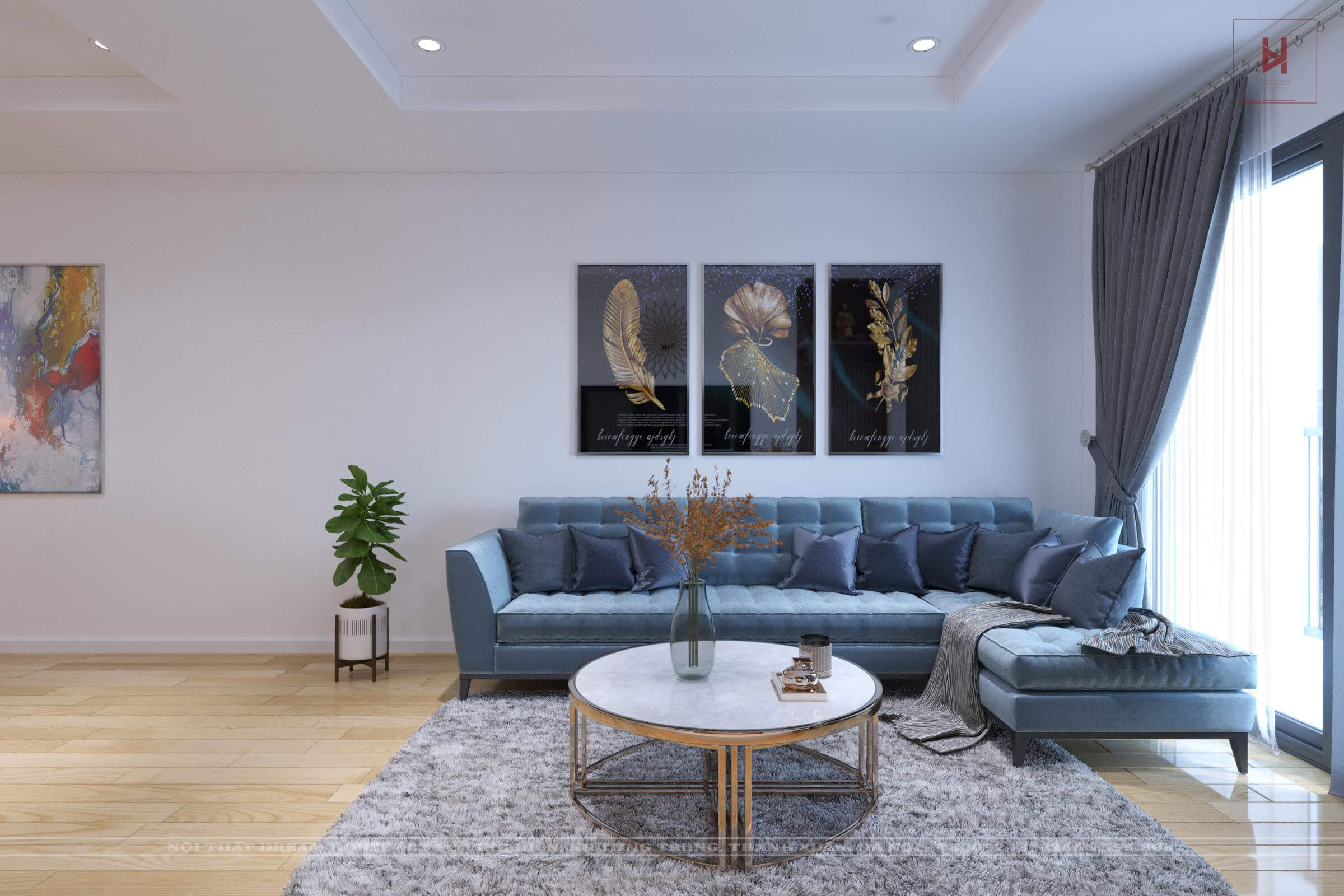 Thiết Kế Phòng Khách Chung Cư Tây Hồ Tây