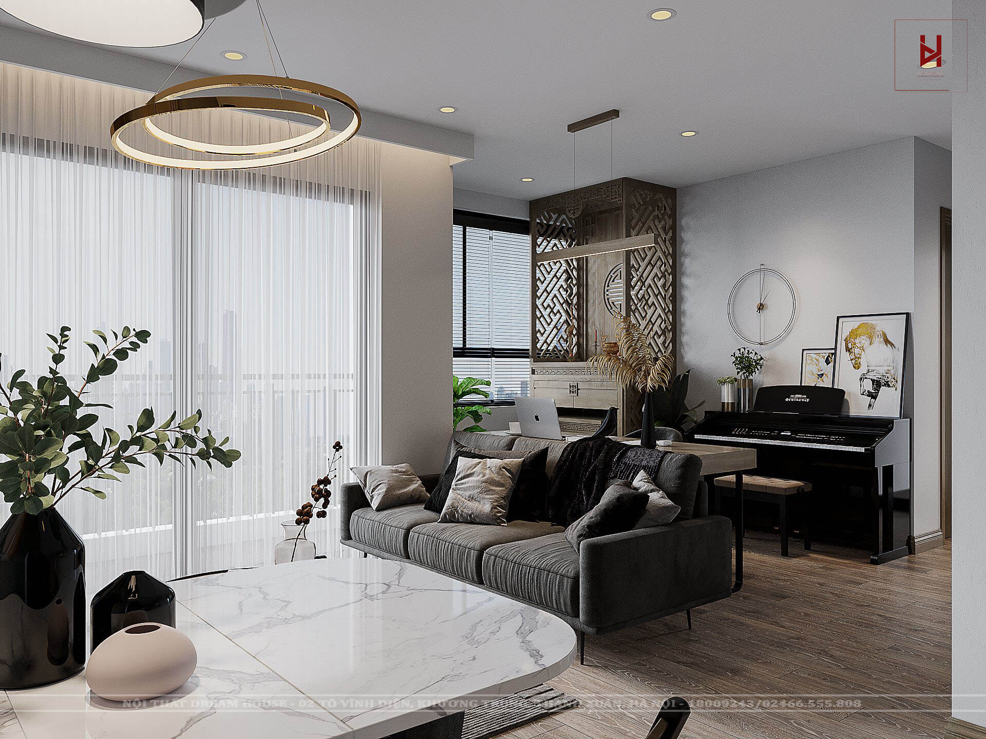 Thiết Kế Nội Thất Chung Cư Vinhomes Smart City Căn 64m2  - Chị Yến