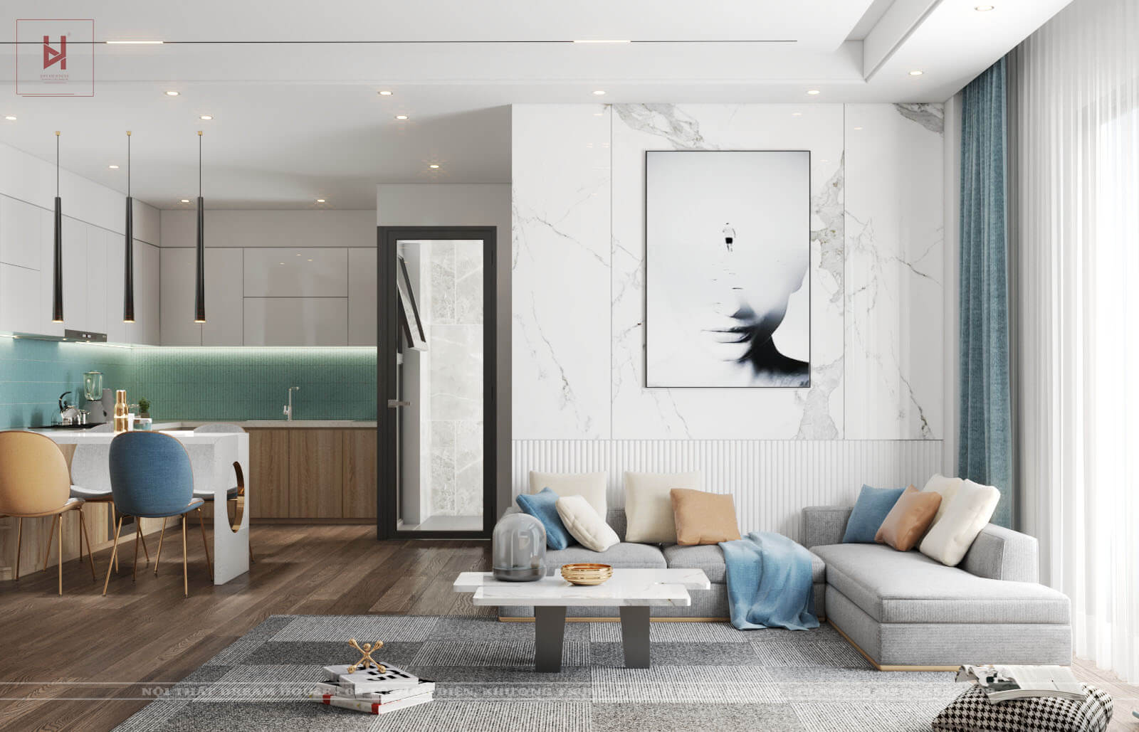 Thiết Kế Nội Thất Chung Cư Sky 2 Ecopack - Chị Minh Châu