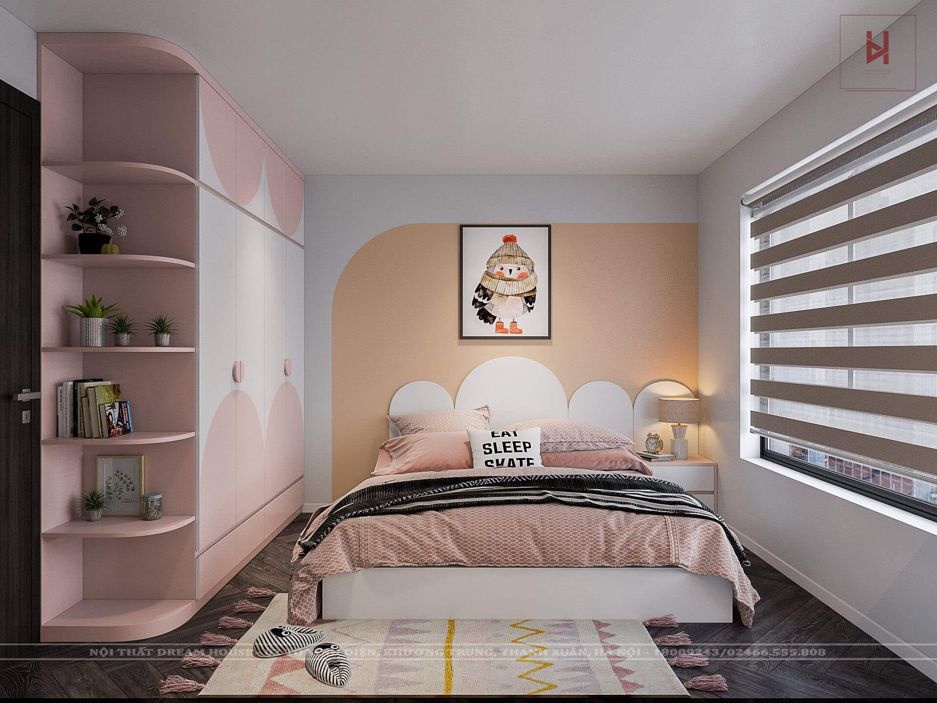 Nội Thất Phòng Ngủ Bé Gái Màu Hồng